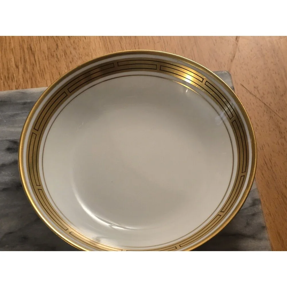 Antique Pickard China Gold Encrusted Greek Key Berry Bowls Set of 6 Haviland...